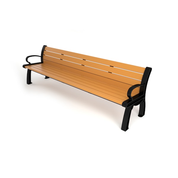 Cedar 8' Heritage Bench with Black Frame